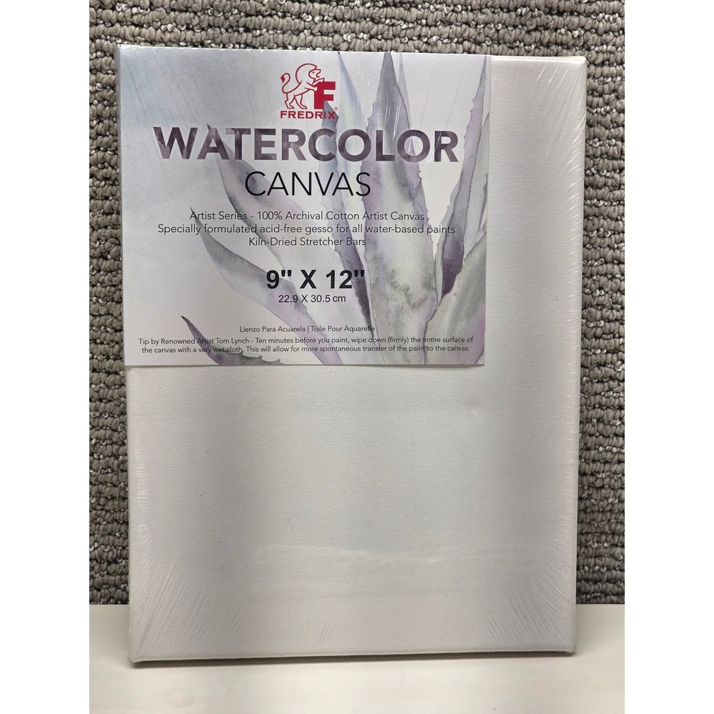 Fredrix Artist Series Watercolor Canvas 9x12 White Archival Cotton 5530 NEW